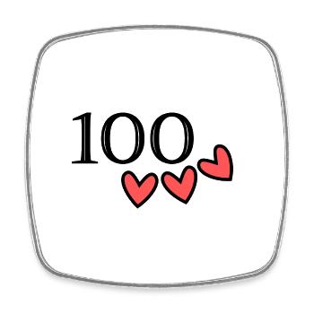 100 YEARS. 100th ANNIVERSARY. ANNIVERSARY 100 YEARS. - Square fridge magnet - white - Front