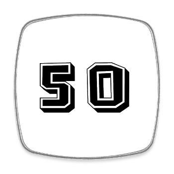 50 ANS. 50e ANNIVERSAIRE. ANNIVERSAIRE 50 ANS. 50 - Magnet carré - blanc - Devant