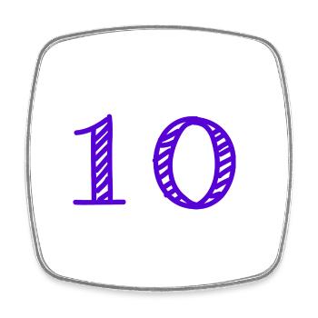10 JAHRE. 10-JÄHRIGES JUBILÄUM. GEBURTSTAG 10 JAHRE. 10 - Viereckiger Kühlschrankmagnet - Weiß - Vorne
