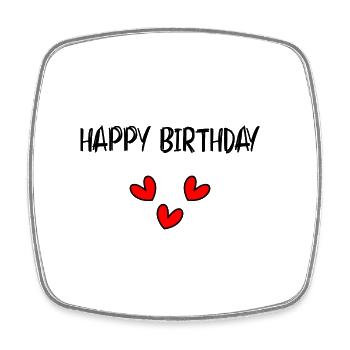 HAPPY BIRTHDAY. JOYEUX ANNIVERSAIRE. ANNIVERSAIRE. - Magnet carré - blanc - Devant