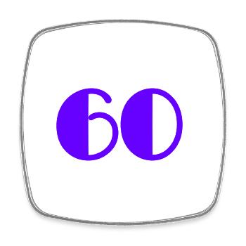 60 YEARS. 60TH ANNIVERSARY. BIRTHDAY 60 YEARS. 60 - Square fridge magnet - white - Front