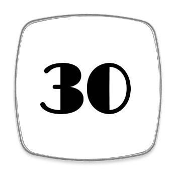 30 ANS. 30. 30e ANNIVERSAIRE. ANNIVERSAIRE 30 ANS - Magnet carré - blanc - Devant