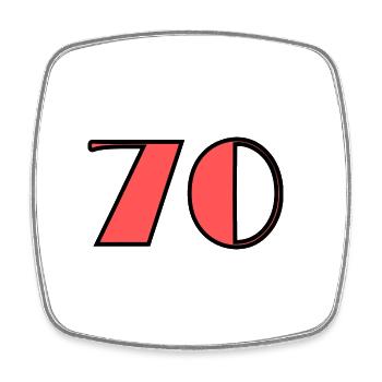 70. 70 YEARS. 70TH ANNIVERSARY. BIRTHDAY 70 YEARS. - Square fridge magnet - white - Front