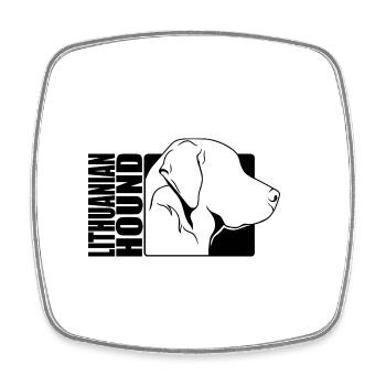 Profil de chien courant lituanien Chiens de chasse Chiens Wilsigns - Magnet carré - blanc - Devant