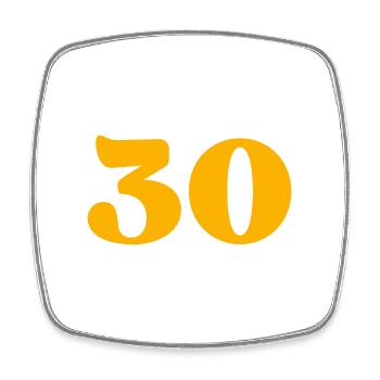30 - Viereckiger Kühlschrankmagnet - Weiß - Vorne