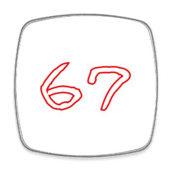 67 - Viereckiger Kühlschrankmagnet - Weiß - Vorne