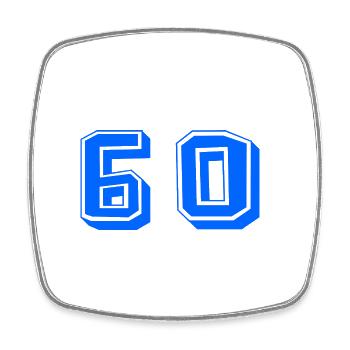 60 ANS. 60e ANNIVERSAIRE. ANNIVERSAIRE 60 ANS. 60 - Magnet carré - blanc - Devant