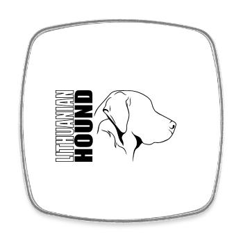 Profil de chien courant lituanien Chiens de chasse Chiens Wilsigns - Magnet carré - blanc - Devant