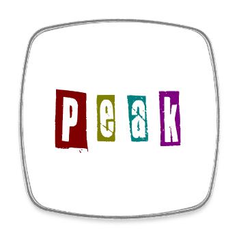 Peak - Viereckiger Kühlschrankmagnet - Weiß - Vorne