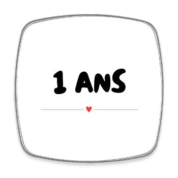 1. 1 Jahr. 1. JAHRESTAG. 1-JÄHRIGES JUBILÄUM. ANNI - Viereckiger Kühlschrankmagnet - Weiß - Vorne