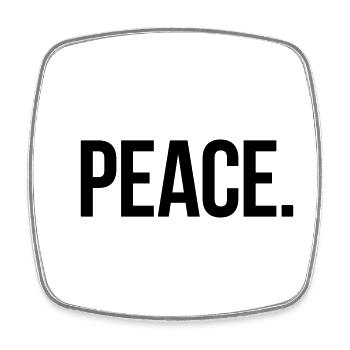 PEACE. - Schlicht und Aussagekräftig - Viereckiger Kühlschrankmagnet - Weiß - Vorne