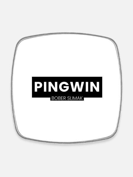 Pingwin Bober Slimak - Viereckiger Kühlschrankmagnet - Weiß