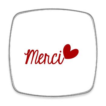 MERCI. THANKS. THANK YOU. ANNIVERSAIRE. NAISSANCE. - Magnet carré - blanc - Devant
