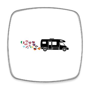 Streamlined Road trip lover - Square fridge magnet - white - Front