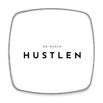 DU MUSCH HUSTLEN - Viereckiger Kühlschrankmagnet - Weiß - Vorne
