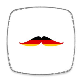 Schnurrbärte für Deutschland - Viereckiger Kühlschrankmagnet - Weiß - Vorne