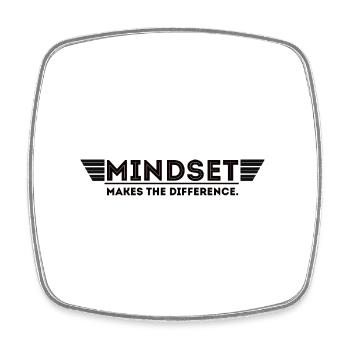 Mindset Motivation - Mindset makes the Difference - Viereckiger Kühlschrankmagnet - Weiß - Vorne