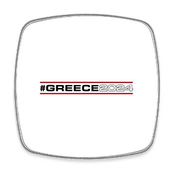 Greece 2024 - Square fridge magnet - white - Front