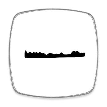 linie symbol form hügel - Viereckiger Kühlschrankmagnet - Weiß - Vorne