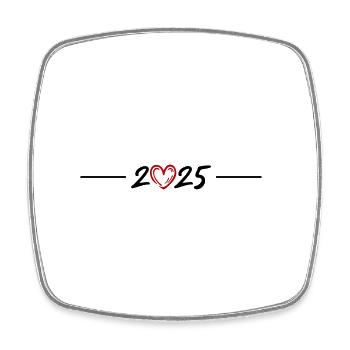 2025 Heart Symbol Line - Square fridge magnet - white - Front