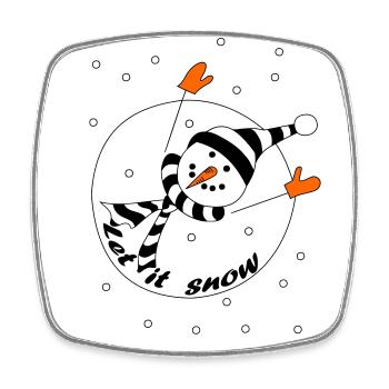 Let it snow - Viereckiger Kühlschrankmagnet - Weiß - Vorne