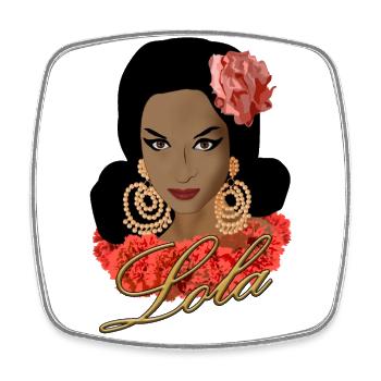 Lola - Square fridge magnet - white - Front
