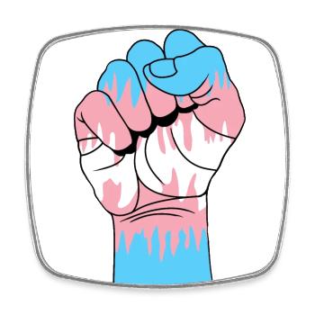 Trans Fist - Square fridge magnet - white - Front