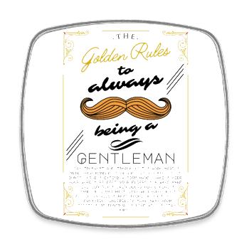 Les règles d’or pour toujours être un gentleman - Magnet carré - blanc - Devant