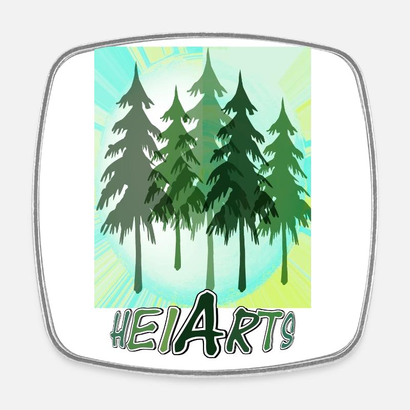 Christmas trees (designed by HeiArts) - Square fridge magnet - white