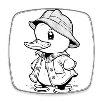 Dapper Duck - Ready for Adventure - Square fridge magnet - white - Front