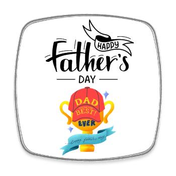 Per papà - Festa del papà - Papà migliore di sempre - Calamita quadrata da frigo - bianco - Fronte