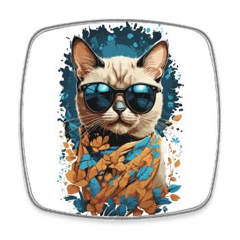Stilvolle Siamkatze Katze für Katzenfans Katzen - Viereckiger Kühlschrankmagnet - Weiß - Vorne