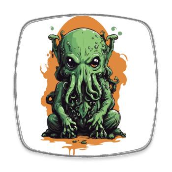 Spooky Cthulhu's Night Halloween Mysticism Design - Square fridge magnet - white - Front