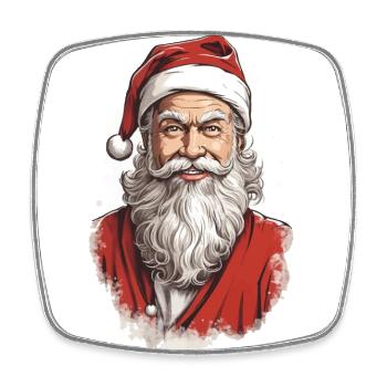 Classic Santa Claus in Winter Retro Design - Square fridge magnet - white - Front