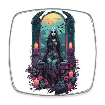 Occulte gothique sorcière magique sombre Halloween - Magnet carré - blanc - Devant