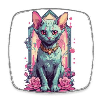 Sphynx Katze Pastel Goth Katzenliebhaber Design - Viereckiger Kühlschrankmagnet - Weiß - Vorne