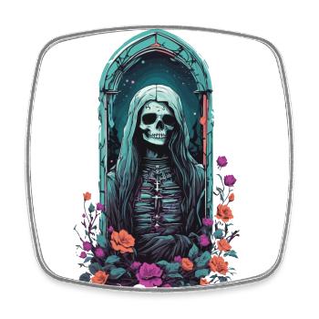 Gothic Pastel Skelett Lady Viktorianisch Halloween - Viereckiger Kühlschrankmagnet - Weiß - Vorne