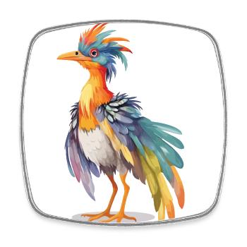 Cute Archaeopteryx Pastel Dino Design - Square fridge magnet - white - Front