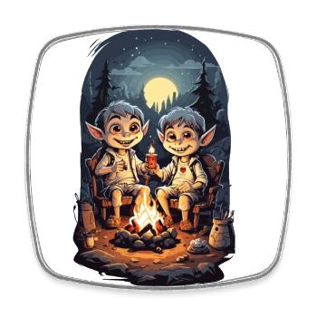 Halloween Camping Vampire Kinder Cartoon - Viereckiger Kühlschrankmagnet - Weiß - Vorne