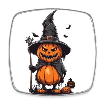 Funny Witches Pumpkin Monster Halloween - Square fridge magnet - white - Front