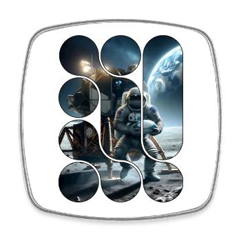 Return to the Moon - Square fridge magnet - white - Front