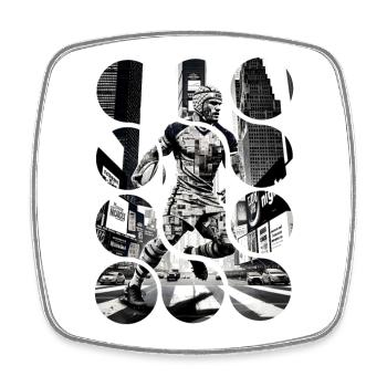 Urban Rugby - Square fridge magnet - white - Front