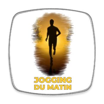 Jogging du Matin - Magnet carré - blanc - Devant