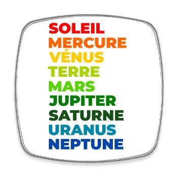Le Système solaire - Magnet carré - blanc - Devant