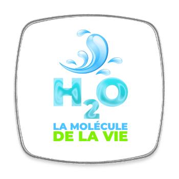 l'eau, la Molecule de la vie - Magnet carré - blanc - Devant