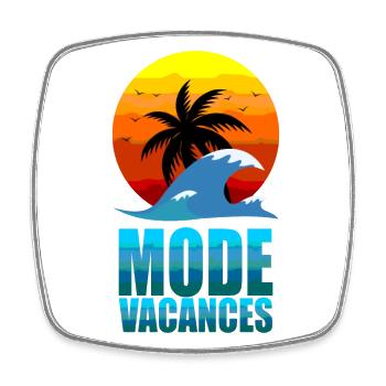 Mode Vacances - Magnet carré - blanc - Devant