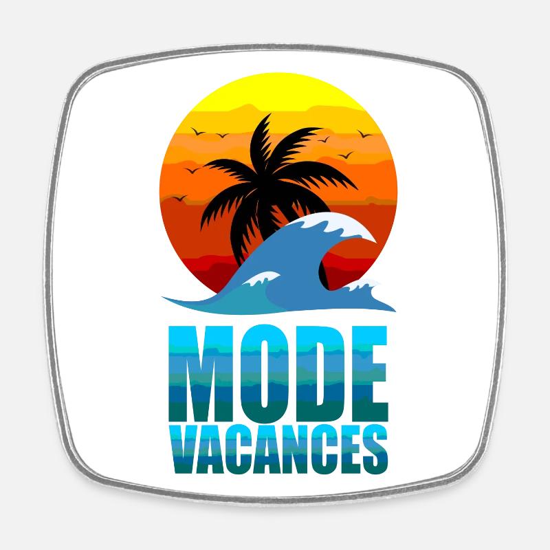 Mode Vacances - Magnet carré - blanc