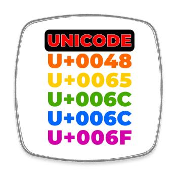 UNICODE - Magnet carré - blanc - Devant
