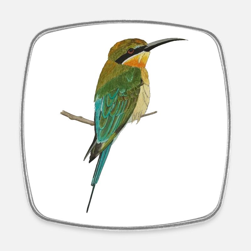 Guêpiers Oiseaux Oiseau de paradis Merops apiaster - Magnet carré - blanc