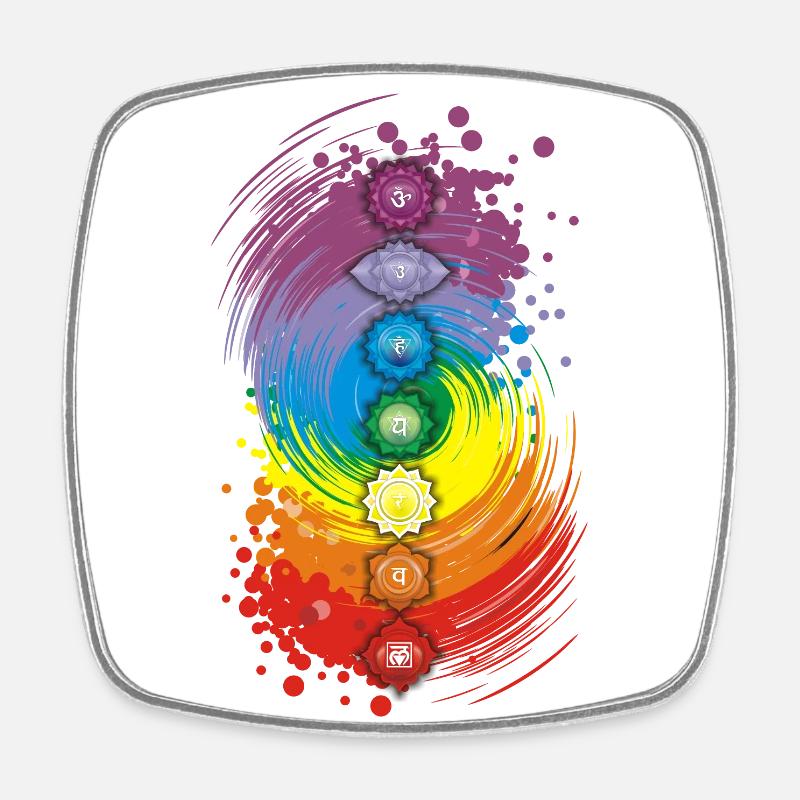 Équilibre des chakras - Magnet carré - blanc